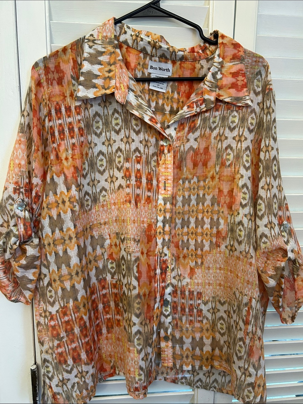 Bon Worth Multicolor Geometric Button-Down Shirt